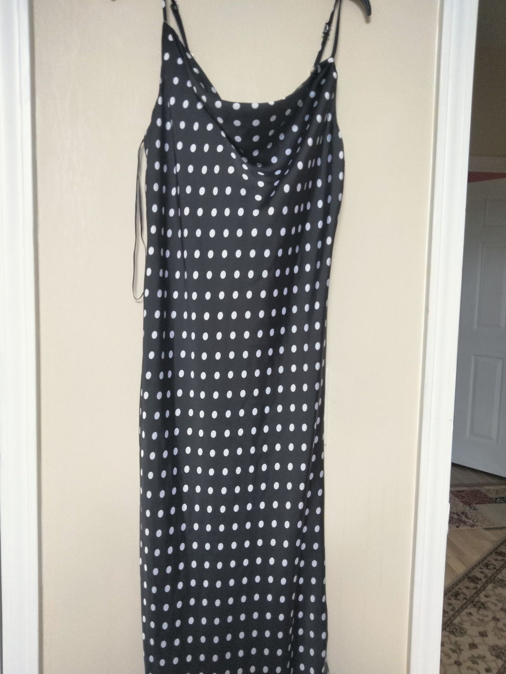 Black and White Polka Dot Slip Dress